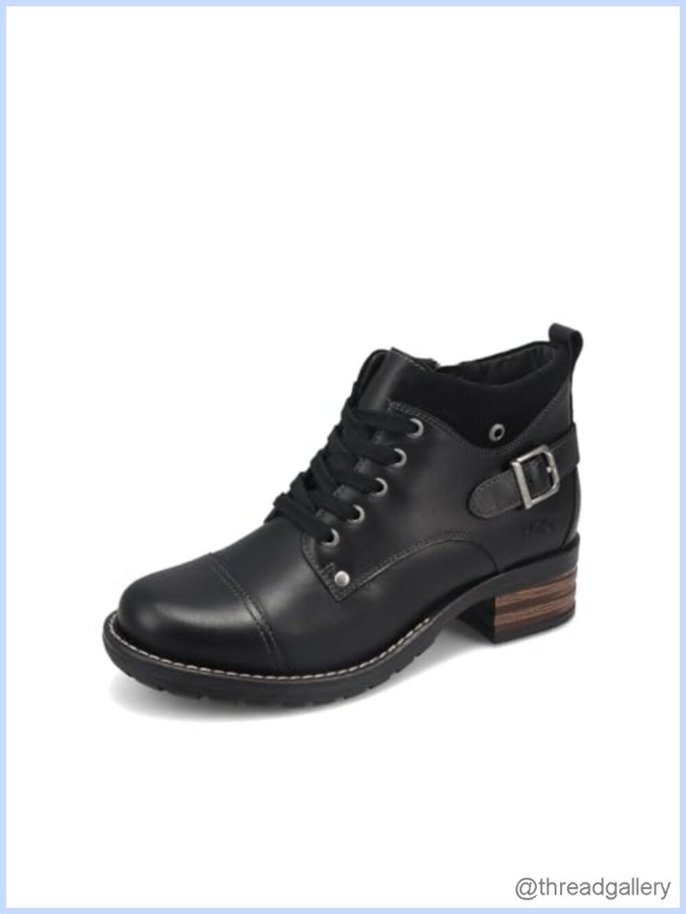 Full Grain Leather Ankle Bootie with Arch & Metatarsal Support Combat Boot